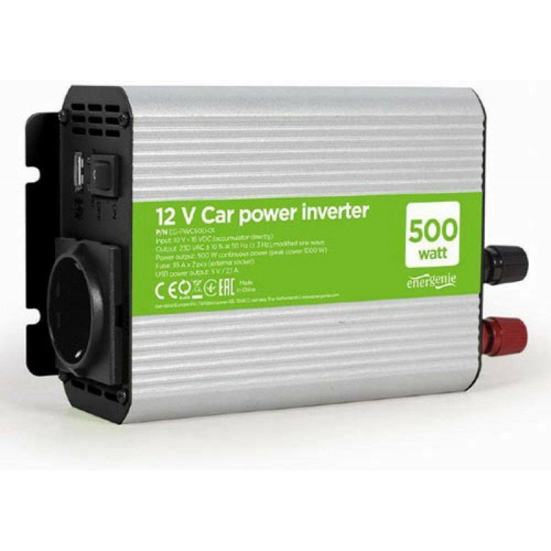 Car Charger 12V DC To 220V AC Inverter Adapter & USB 500W Τροφοδοτικό Αναπτήρα Energenie GM-INV500W Car Charger 12V DC To 220V AC Inverter Adapter & USB 500W Τροφοδοτικό Αναπτήρα Energenie GM-INV500W