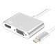 USB 3.1 Type C To Hdmi & Vga 0.1m 4K Silver PTH-041 USB 3.1 Type C To Hdmi & Vga 0.1m 4K Silver PTH-041