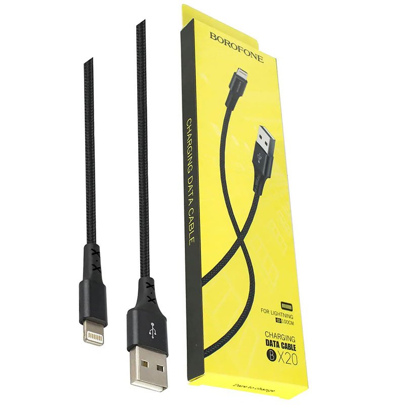 Borofone USB A 2.0 Cable To Lightning 1m Black Καλώδιο Φόρτισης-Δεδομένων Μαύρο BX20