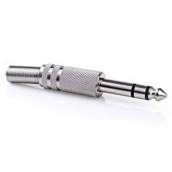Adapter Jack 6.3 Stereo Male Metallic Silver Τελικό Στερεοφωνικό Βύσμα Ήχου LZ409N (AP026N) JKG Adapter Jack 6.3 Stereo Male Metallic Silver Τελικό Στερεοφωνικό Βύσμα Ήχου LZ409N (AP026N) JKG