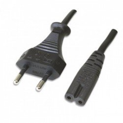 Power Cable Cord Euro 8 Shaped Καλώδιο Τροφοδοσίας Οχταράκι 3m Μαύρο  