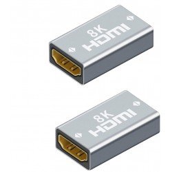 Adaptor HDMI 2.1v 19pin Gold Female To Female 8K 60Hz HDTV Silver-Gray Μούφα Σύνδεσης H161 Adaptor HDMI 2.1v 19pin Gold Female To Female 8K 60Hz HDTV Silver-Gray Μούφα Σύνδεσης H161