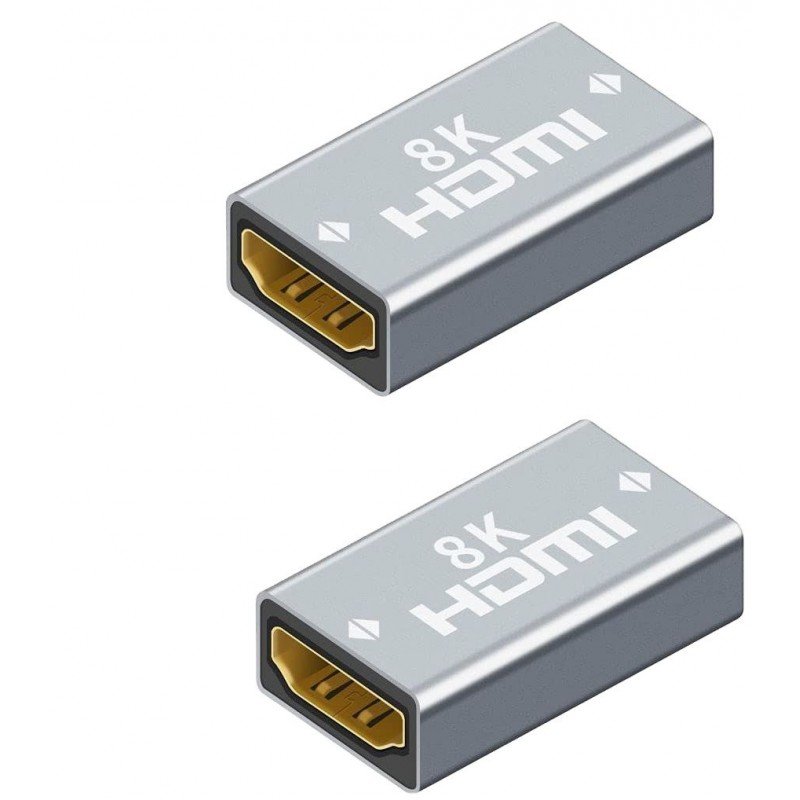 Adaptor HDMI 2.1v 19pin Gold Female To Female 8K 60Hz HDTV Silver-Gray Μούφα Σύνδεσης H161