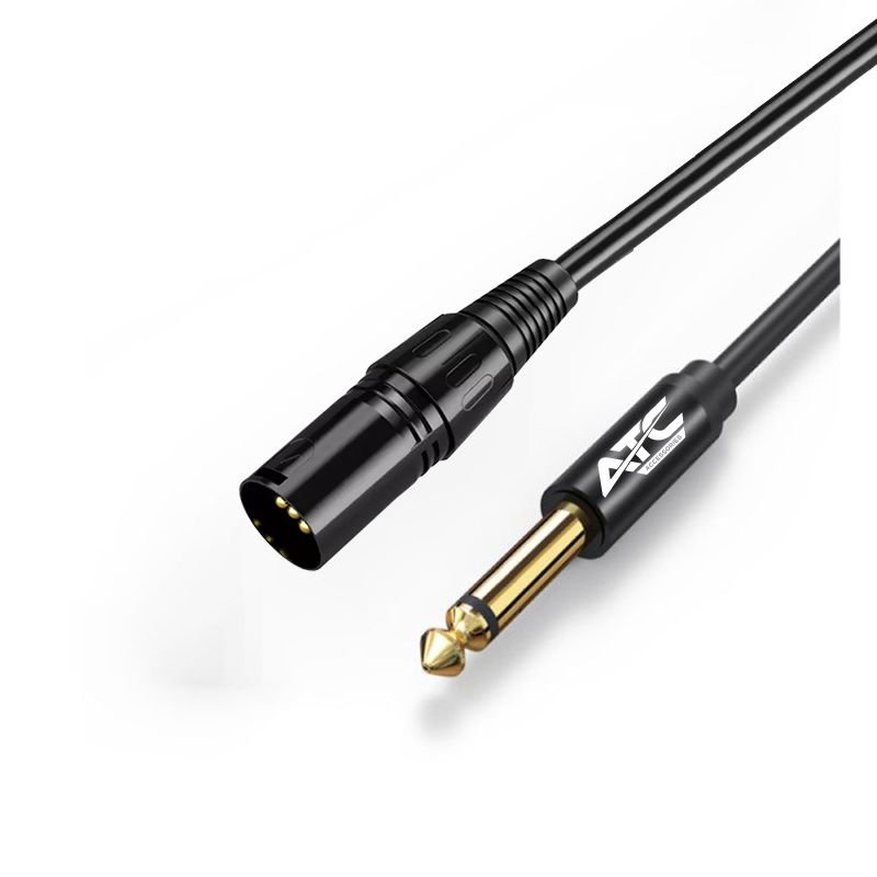 Jack 6.3 Male Gold To Canon XLR 3pin Male Cable 2m Καλώδιο Ήχου