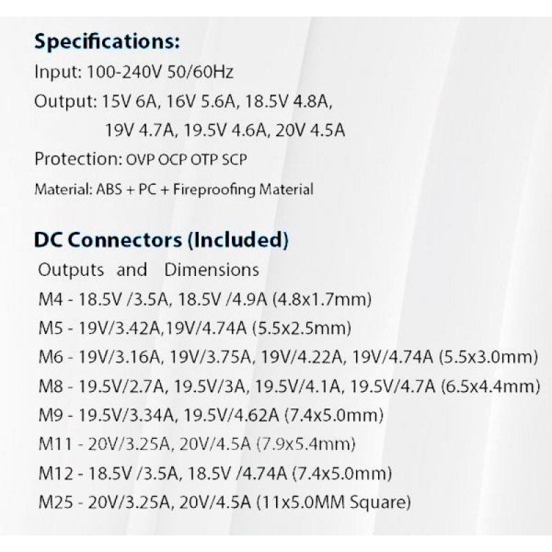 Power Charger Universal AC-DC Notebook 90W & 10 Tips Black Τροφοδοτικό Φορητού