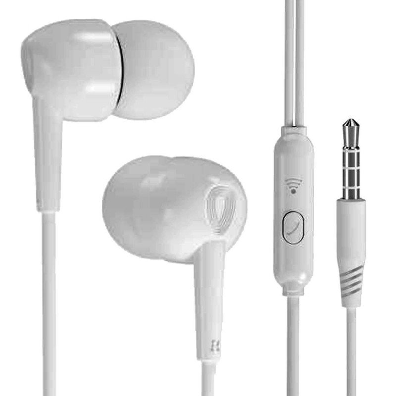 Earphones Ergonomic In-Ear Design With Mic White Ακουστικά & Μικρόφωνο Λευκά XO-EP37