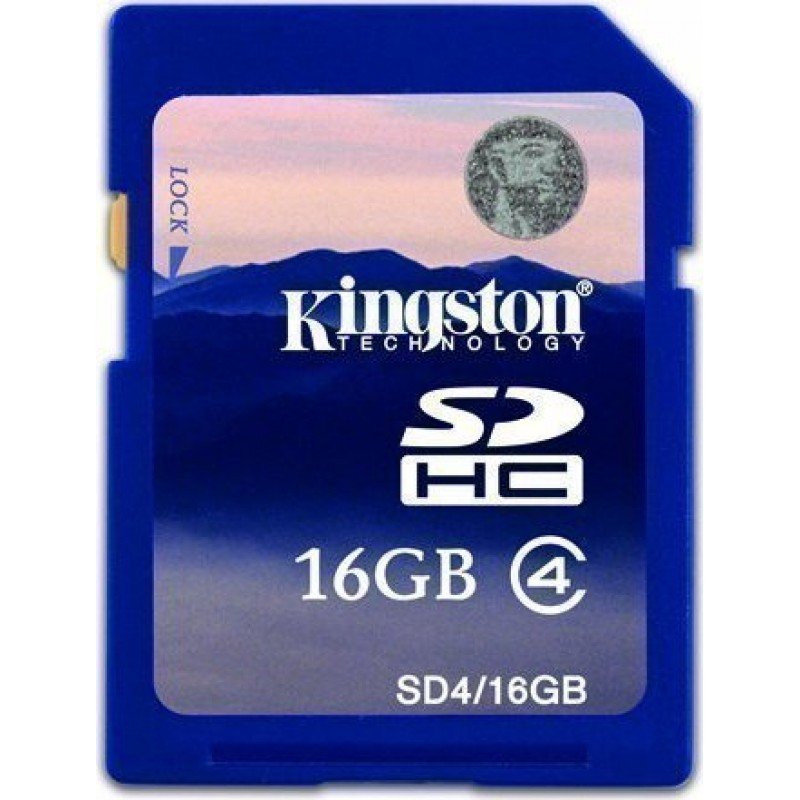 16GB SD Card Class 4 Kingston SD4/16GB Κάρτα Μνήμης Used