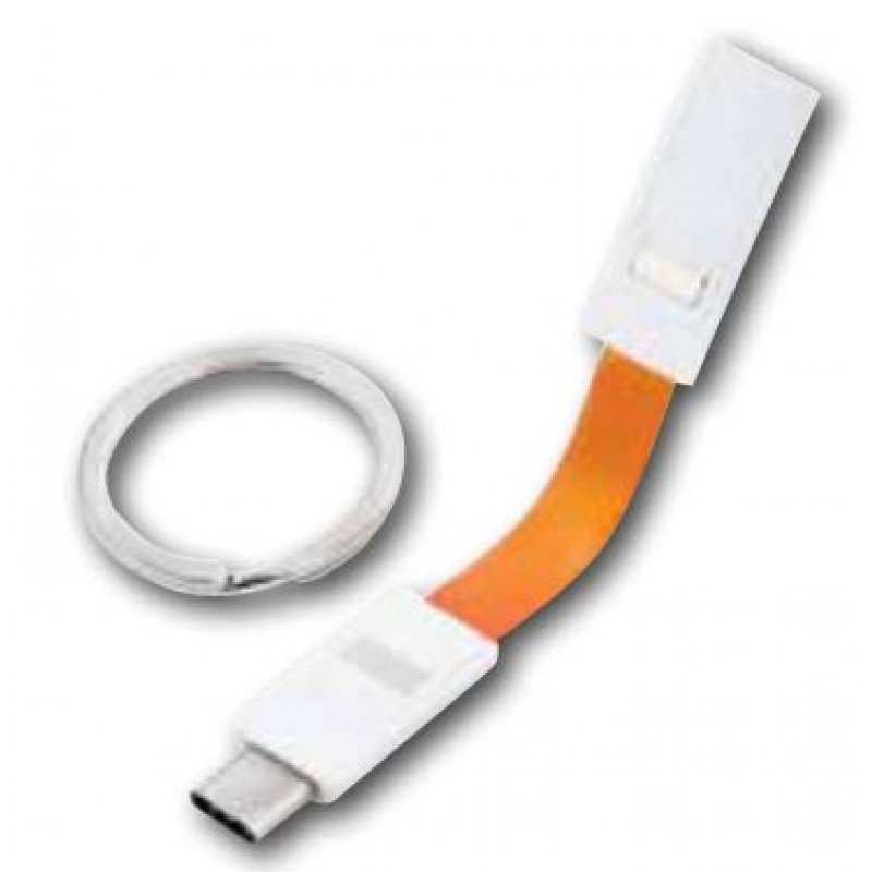 USB A 2.0 Magnetic Cable To Type C Charging- Data 2.1A White-Orange 0.1m Μαγνητικό Καλώδιο Σύνδεσης
