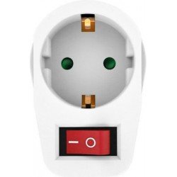 Πολύμπριζο Σούκο & Διακόπτη Λευκό Power Socket White On/Off PT-811