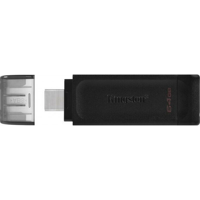 64Gb USB Type C 3.2 Stick Kingston Datatraveler 70 Black DT70/64GB Στικάκι Μαύρο 64Gb USB Type C 3.2 Stick Kingston Datatraveler 70 Black DT70/64GB Στικάκι Μαύρο