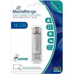 16GB MediaRange USB 3.1 Stick Combo Flash Drive USB A & Type-C Plug Στικάκι MR935 16GB MediaRange USB 3.1 Stick Combo Flash Drive USB A & Type-C Plug Στικάκι MR935