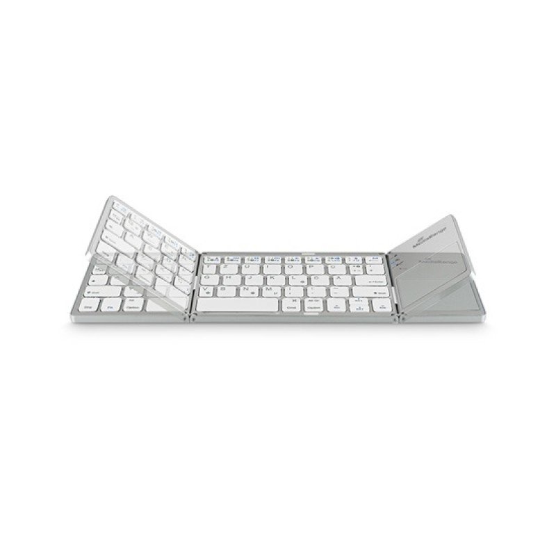 Wireless Slim Keyboard & Touch Pad Bluetooth V5.0 Silver Foldable MediaRange MROS133-GR Πληκτρολόγιο Ασύρματο Ασημί