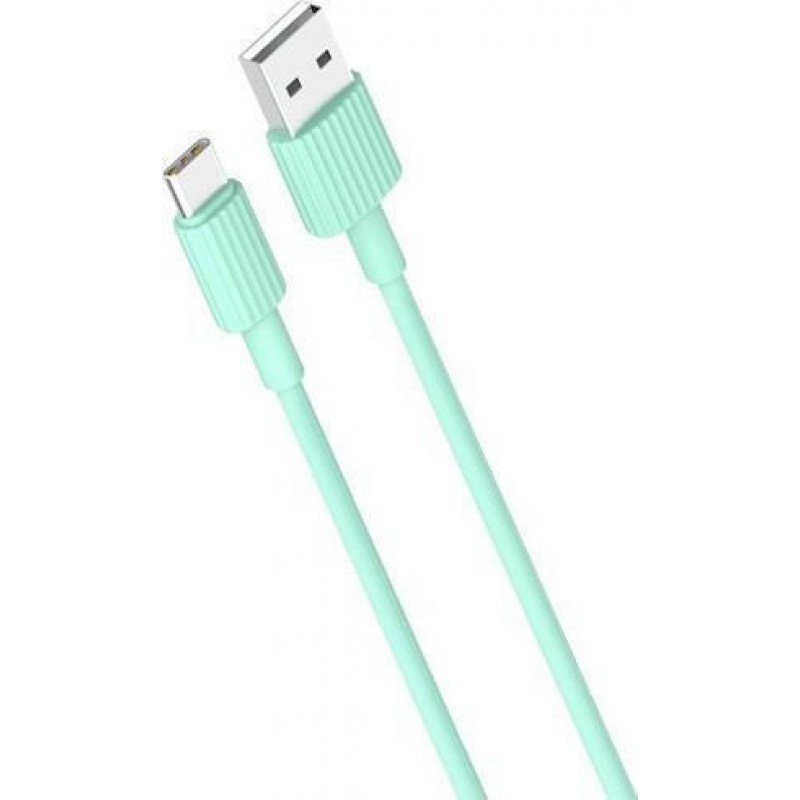 USB A 2.0 Cable Male To Type C ΅Green 1m XO NB156 USB A 2.0 Cable Male To Type C ΅Green 1m XO NB156