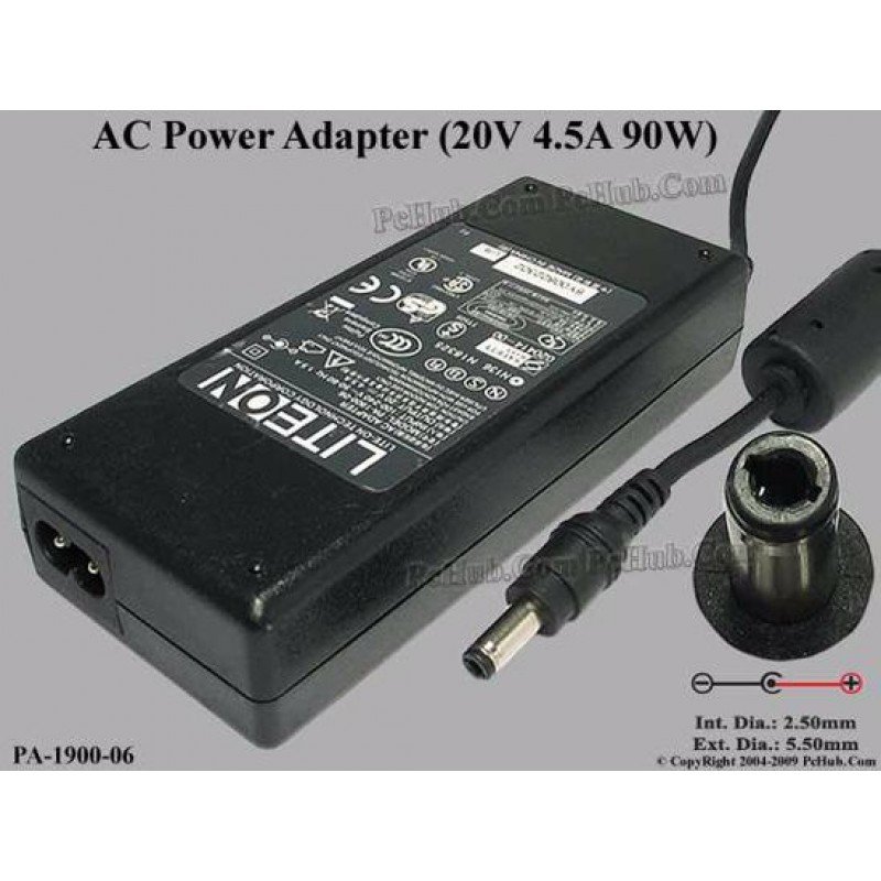 Notebook Charger AC/DC Power Supply Liteon 20V 4.5A 90W Τροφοδοτικό Φορητού PA-1900-06 Refurbished