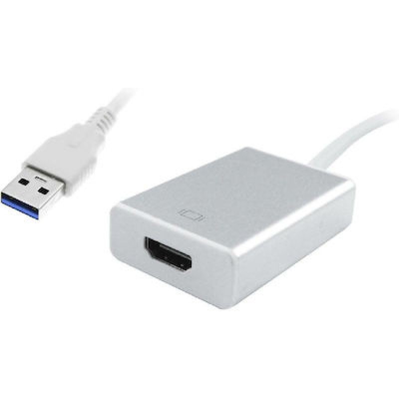 USB 3.0 Male To HDMI Female Converter 0.20m Silver-White Μετατροπέας PTH-022 USB 3.0 Male To HDMI Female Converter 0.20m Silver-White Μετατροπέας PTH-022