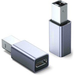 USB 2.0 B Male To Type C Female Adapter Gray PTH-068 USB 2.0 B Male To Type C Female Adapter Gray PTH-068