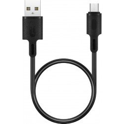 USB A 2.0 Cable Male To USB Micro B 21p Male 0.3m 2.4A Black Rockrose RRCS01MM
