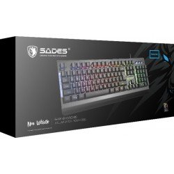 Sades Multimedia Gaming Keyboard Neo Whistle RGB USB-Black-US Πληκτρολόγιο Ενσύρματο Αγγλικό SA-KB105