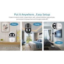 Mini IP Cloud Camera Dome IR 10m Internal 2Mpx 1080p WiFi White Κάμερα Εσωτερικού Χώρου Λευκή Sectec ST-8912MTY-SB