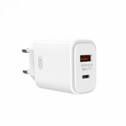 Φορτιστής Πρίζας Quick Power Charger PD+QC 2 x USB Type C 5V-12V 20W White XO-L90A Φορτιστής Πρίζας Quick Power Charger PD+QC 2 x USB Type C 5V-12V 20W White XO-L90A
