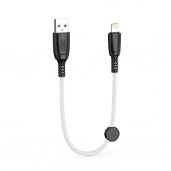 USB A 2.0 Silicone Cable To Lightning Super Fast Charge 6A White-Black 0.25m Καλώδιο Φόρτισης XO-NB247 USB A 2.0 Silicone Cable To Lightning Super Fast Charge 6A White-Black 0.25m Καλώδιο Φόρτισης XO-NB247