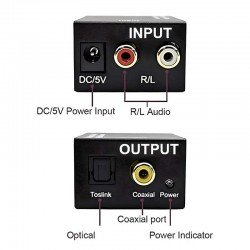 Μετατροπέας Αναλογικού Σε Ψηφιακό Ήχο - Digital Audio Converter Analogue Audio 2 X RCA & Jack 3.5 - Toslink Optical Digital Μετατροπέας Αναλογικού Σε Ψηφιακό Ήχο - Digital Audio Converter Analogue Audio 2 X RCA & Jack 3.5 - Toslink Optical Digital