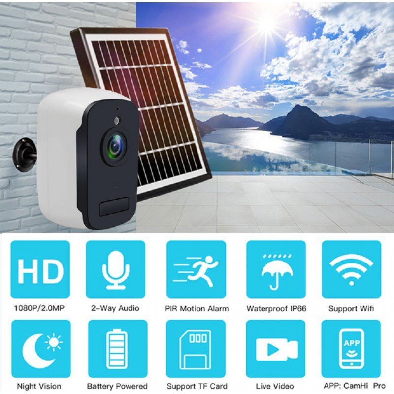 Innotronic ICH-BC22 IP Solar Camera Dome IP66 IR 10m External 2Mpx 1080p WiFi White Κάμερα Ηλιακή Innotronic ICH-BC22 IP Solar Camera Dome IP66 IR 10m External 2Mpx 1080p WiFi White Κάμερα Ηλιακή