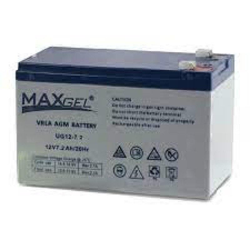 Max Gel 12V 7.2Am Lead Battery Pack UPS 12 V 7200mA Μπαταρία Μολύβδου Επαναφορτιζόμενη