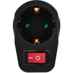Πολύμπριζο Σούκο & Διακόπτη Μαύρο Power Socket Black On/Off PT-810