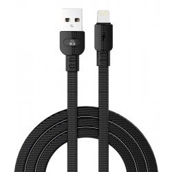 USB A 2.0 Cable Male To Lightning Male Black 1m Fast Charging 3A Καλώδιο Φόρτισης Μαύρο PTR-0099 USB A 2.0 Cable Male To Lightning Male Black 1m Fast Charging 3A Καλώδιο Φόρτισης Μαύρο PTR-0099