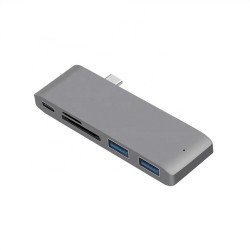 USB 3.1 Type C HUB 2 X Port USB 3.0 & Type C & Card Reader Silver USB 3.1 Type C HUB 2 X Port USB 3.0 & Type C & Card Reader Silver