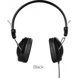 Headphone Stereo 3.5mm & Mic Black Ακουστικά & Μικρόφωνο Hoco W5 
