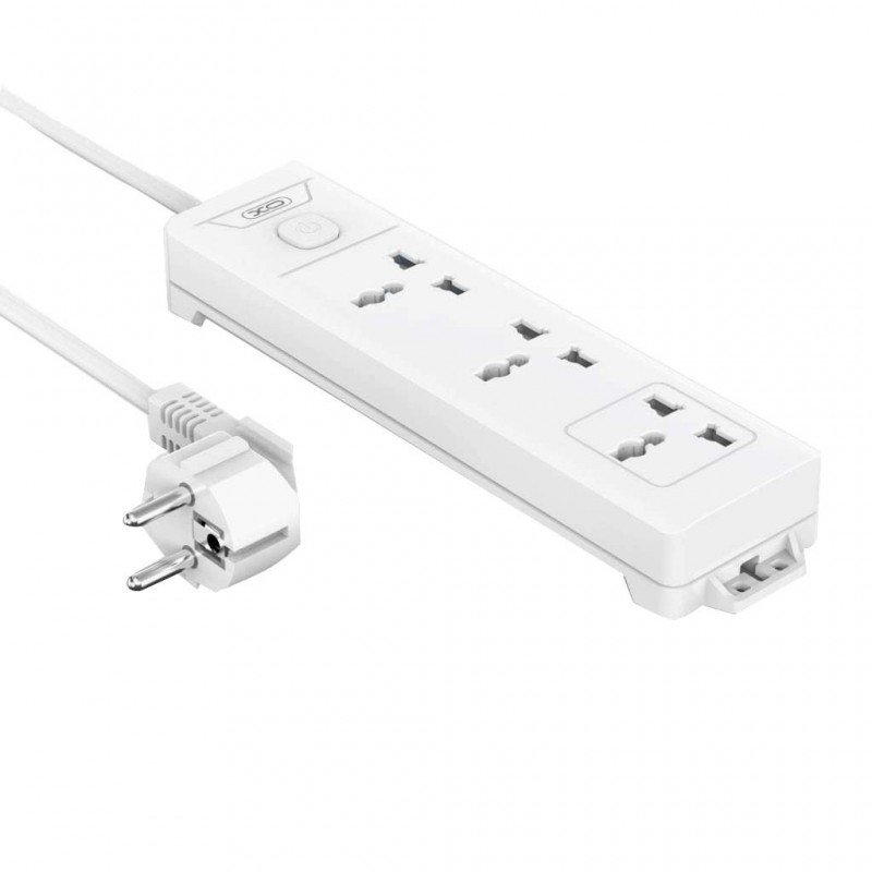 Πολύμπριζο 3 Θέσεων Λευκό Power Multi Socket Shucko ON/OFF White XO WL17 3AC