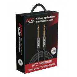 Καλώδιο Ήχου Στερεοφωνικό Jack 6.3 Male To Jack 6.3 Male Gold TRS 2m Stereo ATC Καλώδιο Ήχου Στερεοφωνικό Jack 6.3 Male To Jack 6.3 Male Gold TRS 2m Stereo ATC