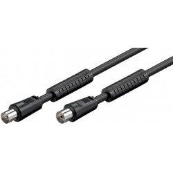 Καλώδιο Κεραίας Ομοαξωνικό Μαύρο Antenna TV Coaxial Ferrite Cable M/F Black 1.5m