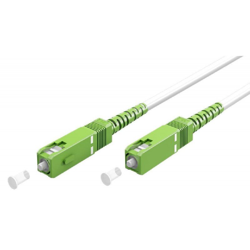 Fibre Optical FOC Data FTTH Cable 5m M-M Singlemode OS2 White SC-APC Οπτική Ίνα Λευκή Goobay 59597