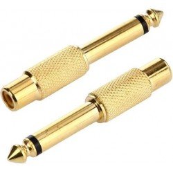 Adapter Mono Jack 6.3mm Male To RCA Female Full Gold Adapter Mono Jack 6.3mm Male To RCA Female Full Gold
