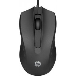Mouse Wired Optical HP 100 1600dpi Black Hewlett Packard 6VY96AA Ποντίκι Ενσύρματο Οπτικό Μαύρο 