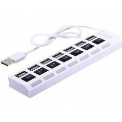 USB A 2.0 Hub Adaptor 7 X USB Port On-Off White Αντάπτορας Σύνδεσης Εφταπλός Λευκό FL-278 USB A 2.0 Hub Adaptor 7 X USB Port On-Off White Αντάπτορας Σύνδεσης Εφταπλός Λευκό FL-278