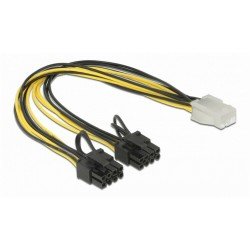 Power Cable Internal 30cm 6pin Female To 2 X 8pin (6+2) Male PCI Express Delock 83433 Καλώδιο Τροφοδοσίας Power Cable Internal 30cm 6pin Female To 2 X 8pin (6+2) Male PCI Express Delock 83433 Καλώδιο Τροφοδοσίας