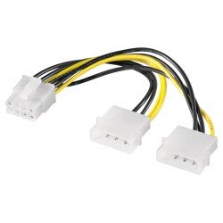Power Cable Internal 0.15cm 2 x 3pin Male Molex To 1 x 8pin Male PCI Express Goobay 93241 Καλώδιο Τροφοδοσίας Power Cable Internal 0.15cm 2 x 3pin Male Molex To 1 x 8pin Male PCI Express Goobay 93241 Καλώδιο Τροφοδοσίας