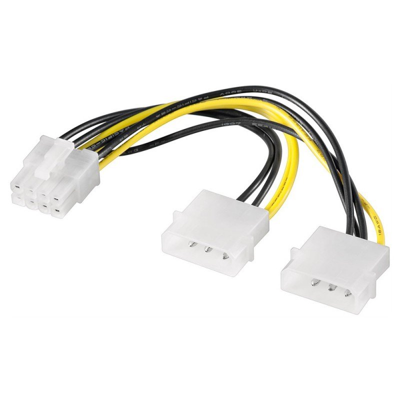 Power Cable Internal 0.15cm 2 x 3pin Male Molex To 1 x 8pin Male PCI Express Goobay 93241 Καλώδιο Τροφοδοσίας Power Cable Internal 0.15cm 2 x 3pin Male Molex To 1 x 8pin Male PCI Express Goobay 93241 Καλώδιο Τροφοδοσίας