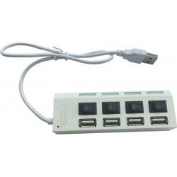 USB A 2.0 Hub Adaptor 4 X USB Port On-Off White Αντάπτορας Σύνδεσης Εφταπλός Λευκό 14-046 USB A 2.0 Hub Adaptor 4 X USB Port On-Off White Αντάπτορας Σύνδεσης Εφταπλός Λευκό 14-046
