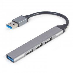 USB 3.0 Hub Αλουμινίου 4 X USB Θυρών Μαύρο-Γκρι Green Lyca GL9300