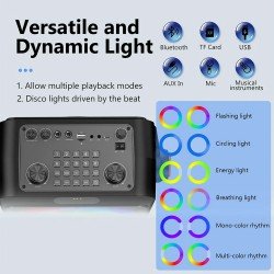 Karaoke Speaker & 2 X Mic Bluetooth 5.0 USB/MICRO SD/AUX 15W JYX T17-T Ηχείο & 2 X Μικρόφωνα Karaoke Speaker & 2 X Mic Bluetooth 5.0 USB/MICRO SD/AUX 15W JYX T17-T Ηχείο & 2 X Μικρόφωνα