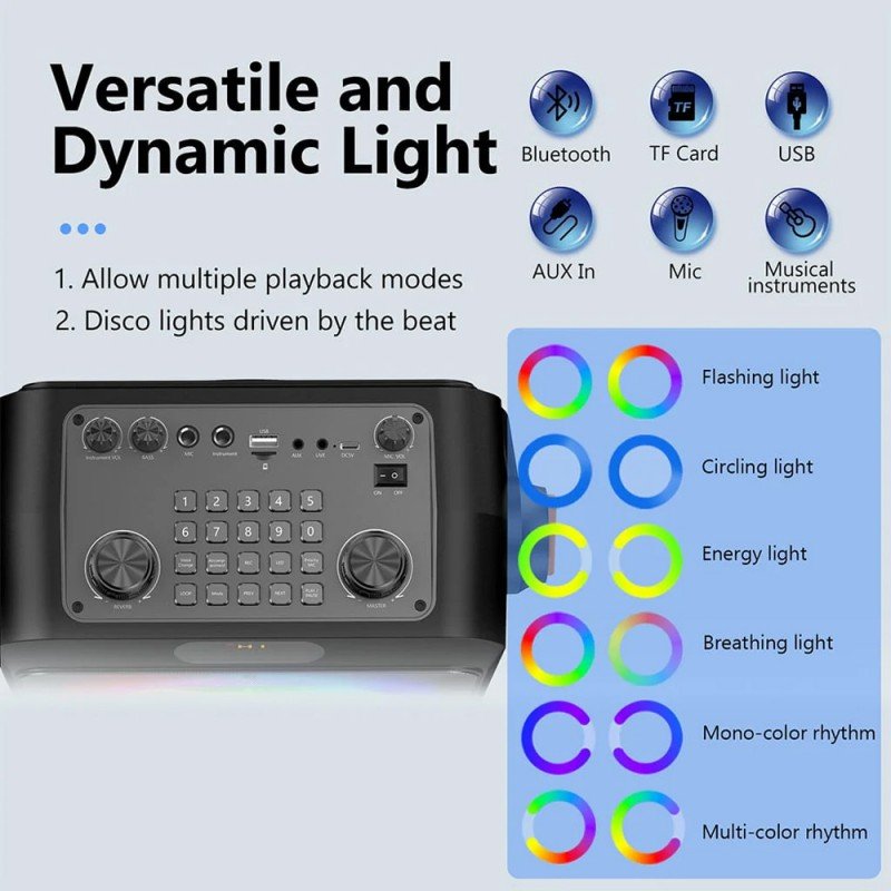 Karaoke Speaker & 2 X Mic Bluetooth 5.0 USB/MICRO SD/AUX 15W JYX T17-T Ηχείο & 2 X Μικρόφωνα