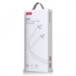 Type C Cable Male To Type C 60W PD Quick Charge Braided White 1m XO NB-Q250B Type C Cable Male To Type C 60W PD Quick Charge Braided White 1m XO NB-Q250B