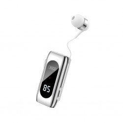 Handsfree Wireless Bluetooth Mini Black/Silver Mono Retractable Ασύρματο Ακουστικό XO-BE37