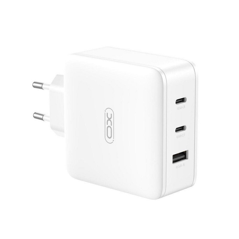 Φορτιστής Πρίζας Quick Power Charger GaN PD+QC 2 x USB Type C 5V-20V 100W White XO-CE14 Φορτιστής Πρίζας Quick Power Charger GaN PD+QC 2 x USB Type C 5V-20V 100W White XO-CE14
