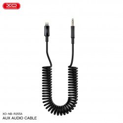 Lightning Spiral Cable Male 1m To Headphone Jack 3.5 Male ΅Black XO-NB-R255A Lightning Spiral Cable Male 1m To Headphone Jack 3.5 Male ΅Black XO-NB-R255A